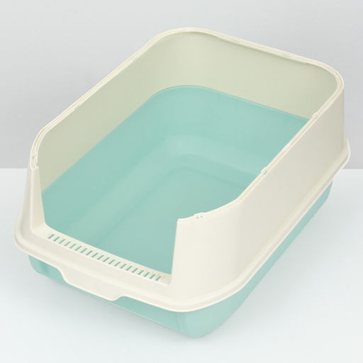 Туалет закрытый, 36×51×34 см, с откидным верхом, пластик, голубой