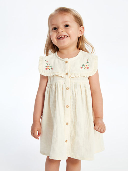 ?i?ek Nak??l? M?slin K?z Bebek Elbise