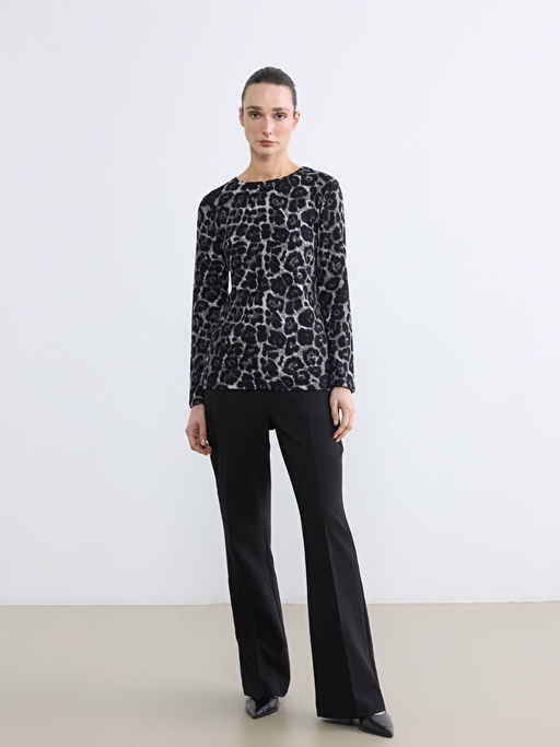 Bisiklet Yaka Desenli Bluz