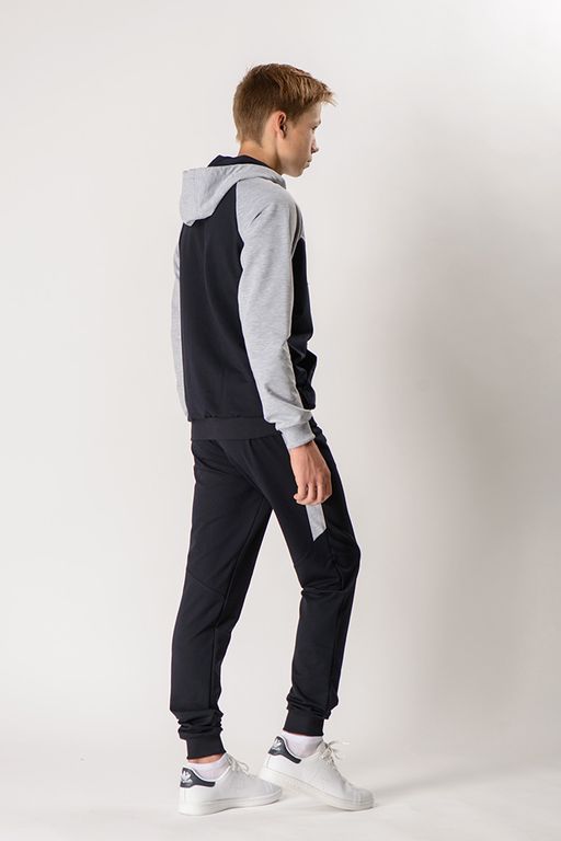 Спортивный костюм М-1120: Серый меланж / Тёмно-синий - Relay фото 4