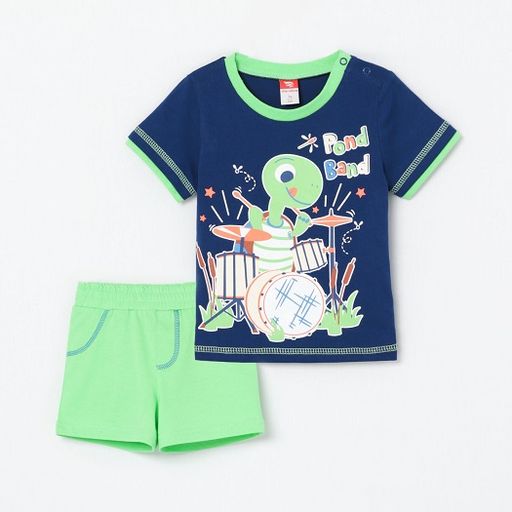 CRB wear/CSNB 90028-41-279 Комплект ясельный (футболка, шорты), темно-синий/Ex.Cherubino