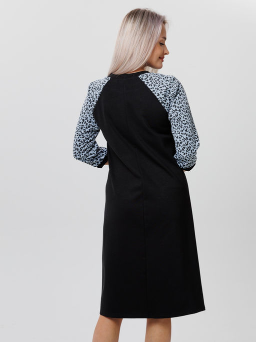 Платье женское П-182 (нейлон г/к/жаккард принт) Серая - Elenatex фото 17