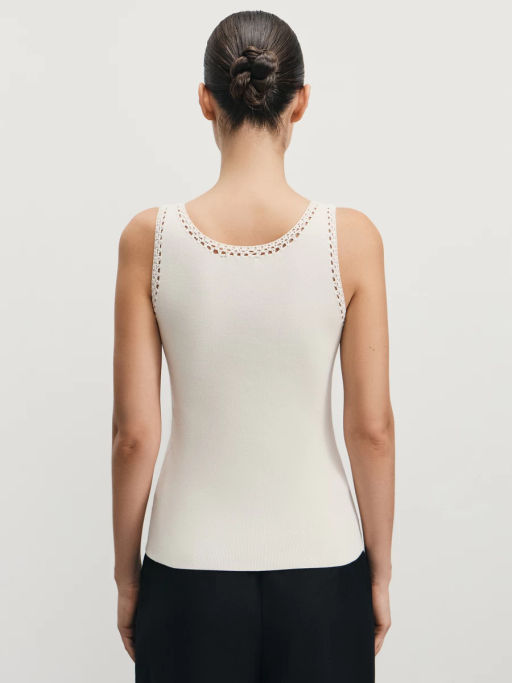 Топ с кружевной обработкой из вискозы / Zarina  фото 5