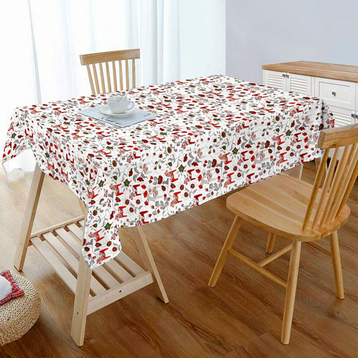 Скатерть 180х145см "Лошадка", длина стола до 140см, на 6 персон, рогожка 186/м2, хлопок 100%, упаковка классическая 28х41см, "Символ 2026 года", "Домашняя мода" (Россия)