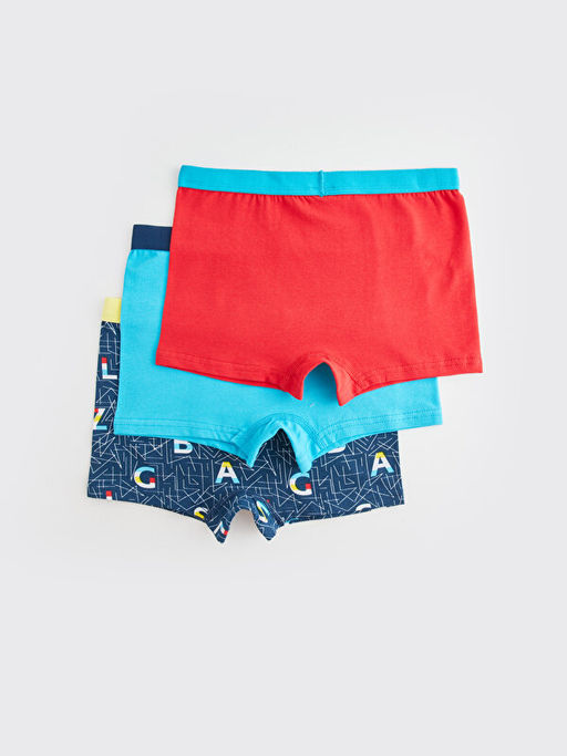 Bask?l? Pamuklu Erkek ?ocuk Boxer 3l? - Waikiki фото 2