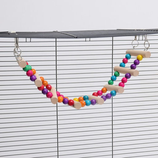 Игрушка для птиц Лесенка с бусинами, 43 см, микс цветов - Пижон фото 4