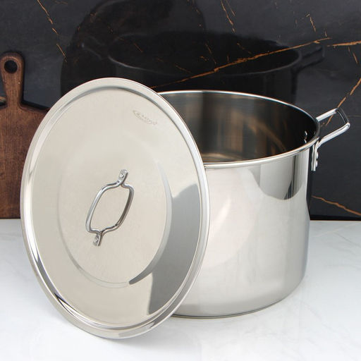 Котёл Катунь «Общепит», 30 л, d=40 см, h=28 см, с крышкой, капсульное дно, индукция, нержавеющая сталь, хромированная