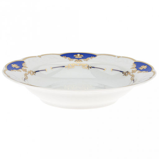 Тарелка глубокая фарфоровая Барокко д220мм, 350мл, форма Надежда, синий (Беларусь) - Домашняя мода фото 2