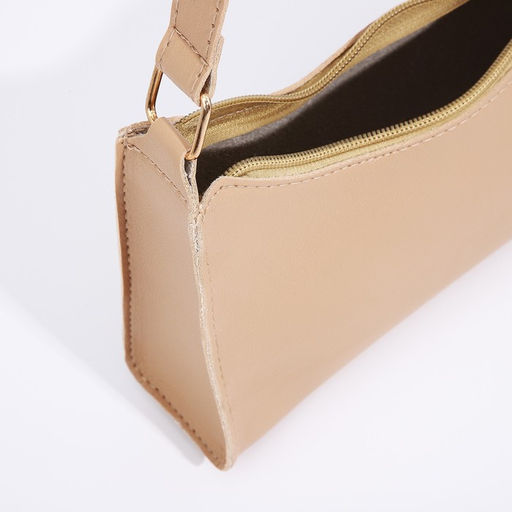 Сумка-багет на молнии, цвет бежевый - Nazamok фото 6