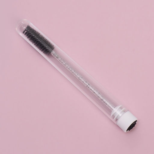 Цена за 3 шт. Щёточка для бровей и ресниц, 10.8 см, в футляре, цвет чёрный/прозрачный