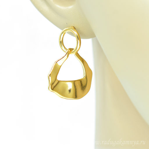 Серьги стильные 11*30мм золотистые, 7г