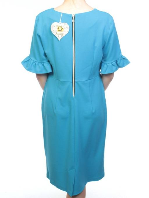 8834 LT. BLUE Платье женское (90% полиэстер, 10% эластан)