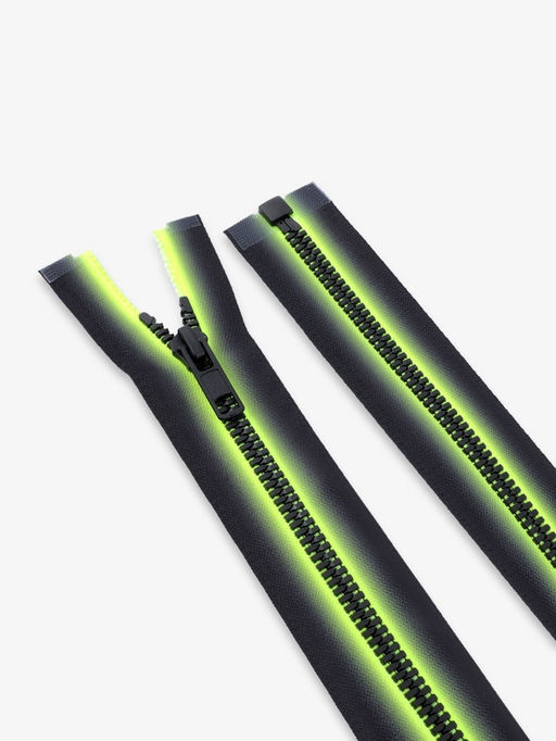 Цена за 10 шт. Молния «Трактор», №5, разъёмная, замок автомат, 35 см, зелёная, чёрная