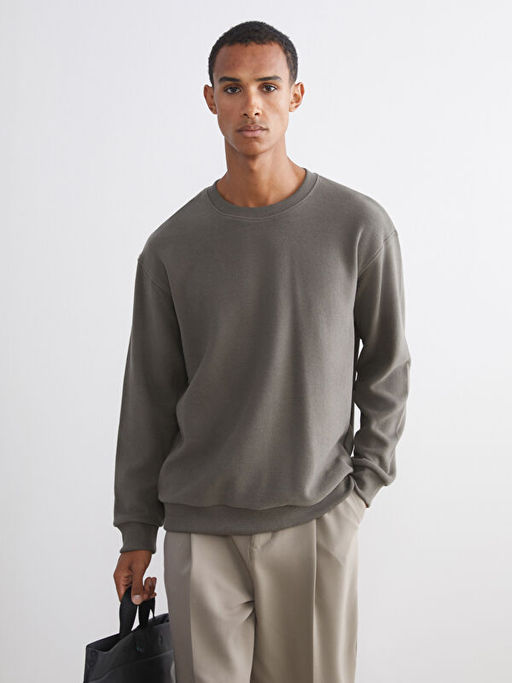 Bisiklet Yaka Erkek Sweatshirt