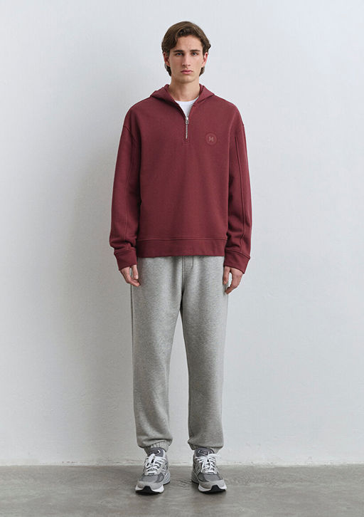 Mavi Patch Logo Kapusonlu Bordo Sweatshirt  фото 3