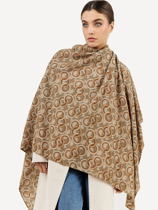 Большой, мягкий, тонкий и очень нежный двусторонний палантин с рисунком - Tantino фото 6