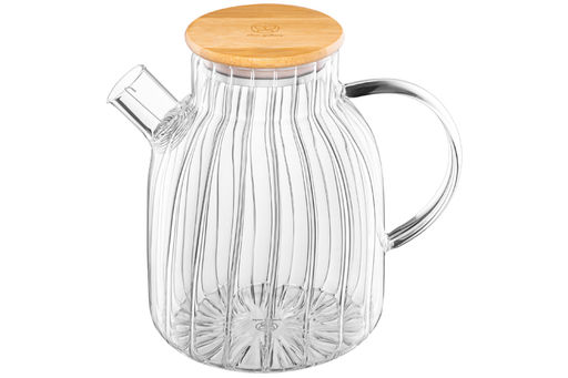 Чайник 1,8 л 20*14*18,5 см Crystal glass с ситом+бамб.крышк.с метал. дном/с силик.уплот, стекло - Elan gallery фото 4