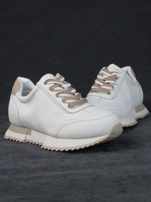 05-PDJ66-1 WHITE/BEIGE Кроссовки женские (натуральная кожа) - Фабричный китай фото 13