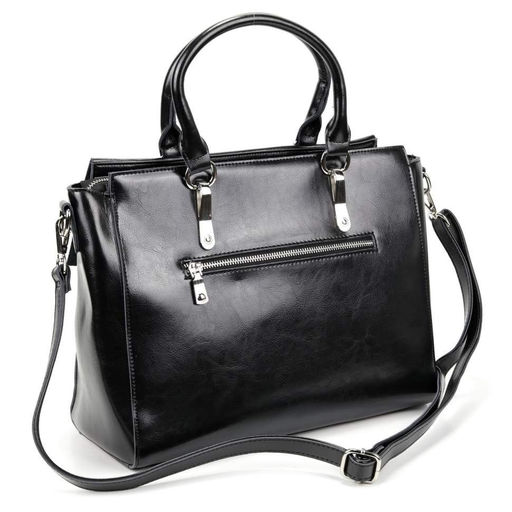 Женская кожаная сумка с ручками 1300 Блек - Cidirro фото 3