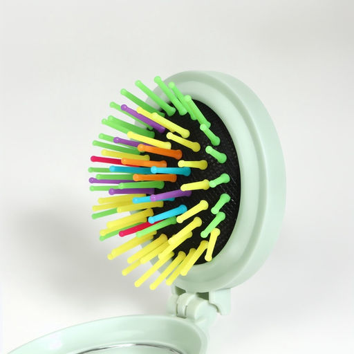 Расчёска массажная «Плюшевые милости», складная, с зеркалом, d=7.5 см, МИКС