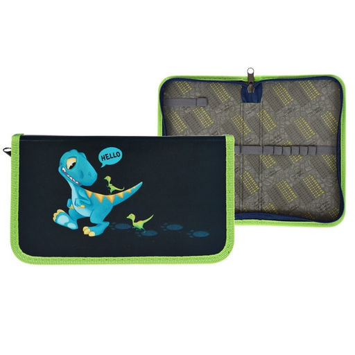 Пенал школьный, 1 секция, 11.5×20.5×3 см «Дино»