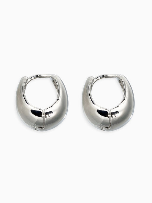 Серьги металл Эфир полукруг, цвет серебро
