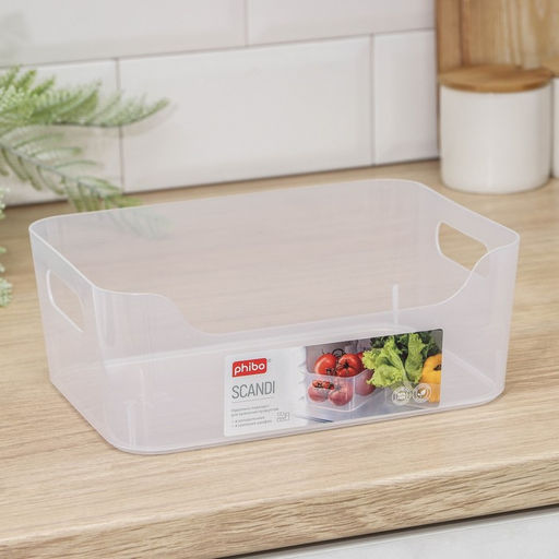 Цена за 2 шт. Корзина для хранения Scandi, 3.1 л, 24×17×9 см, прозрачная