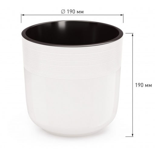 Кашпо для цветов со вставкой «Линель», 4.5 л, d=19 см, h=19 см, пластик, белое