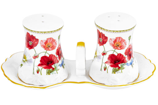 Набор д/специй 2 пр.  Маки 16,5*9*7,5 см на подставке NEW BONE CHINA - Elan gallery фото 4