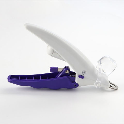 Когтерез для животных, с LED фонарём и контейнером для когтей, на батарейках, бело-фиолет. - Simaland фото 5