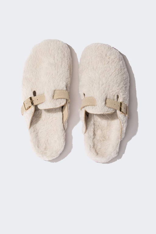 Женские домашние тапочки без шнуровки на плоской подошве - Defacto фото 5