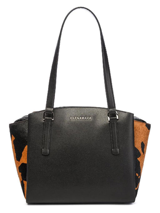 Сумка ELEGANZZA Z9266-8675 black/camel  фото 2