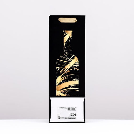 Пакет под бутылку Golden thread, чёрный 12 x 36 x 9 см - Simaland фото 2