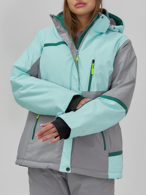 Горнолыжная куртка женская зимняя голубого цвета 7092Gl - Chunmai фото 5