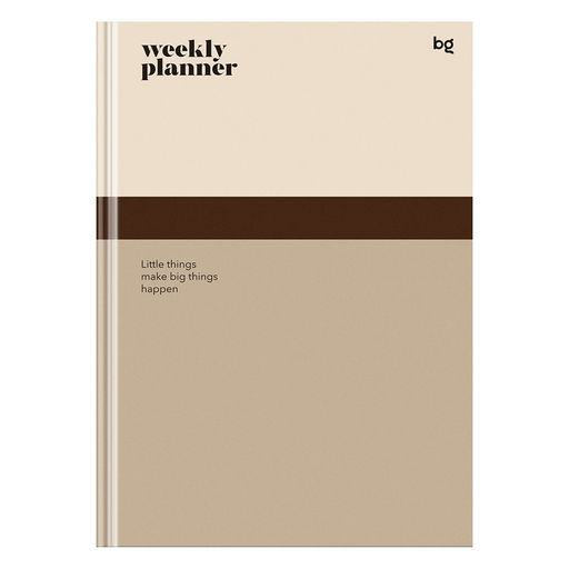 Планер школьный тв. об., 1-11 кл., 64л. "Weekly planner. Beige" (Пш5т64_лм 06330, BG) матовая ламинация