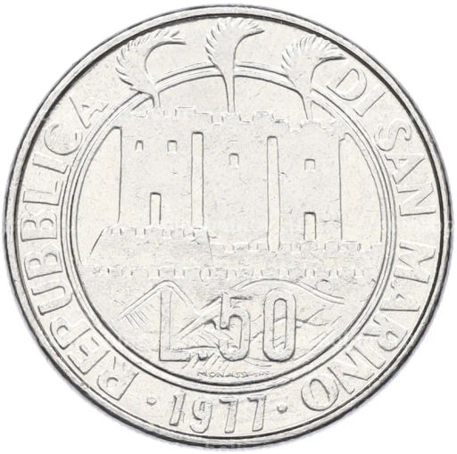 Монета 50 лир 1977 года Сан-Марино Экология