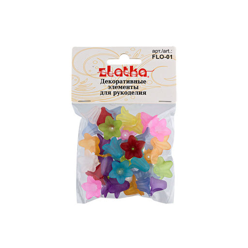 Zlatka Декоративные элементы FLO-01 цветок 10 х 25 г №02 колокольчики ассорти
