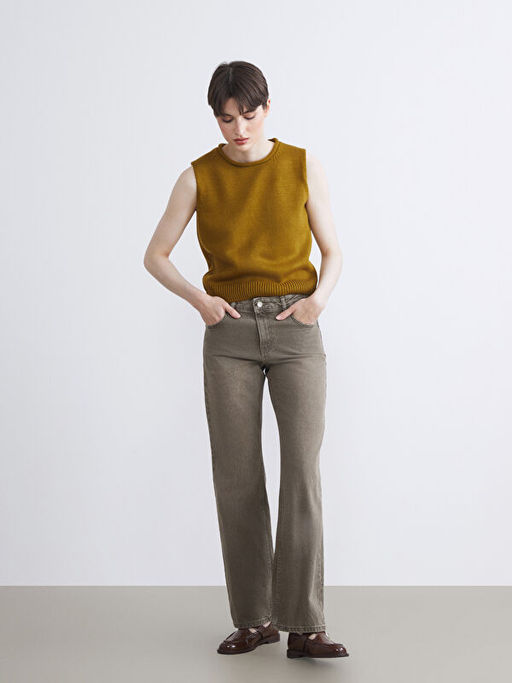 Straight Fit Kad?n Jean Pantolon Pantolon