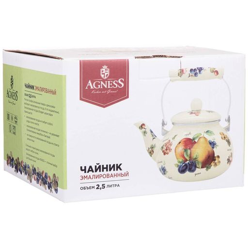 Чайник Agness эмалированный Секретные ингредиенты 2,5 л  фото 2