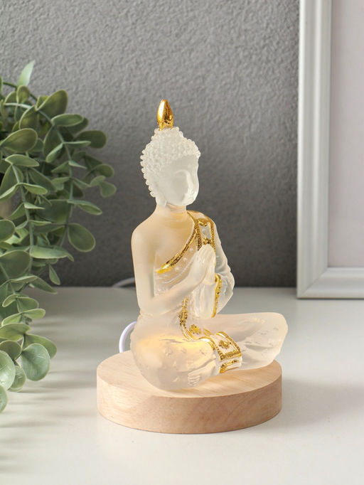 Фигурка светящаяся «Будда Анджали Мудра - молитва», прозрачный, 10×10×17.5 см