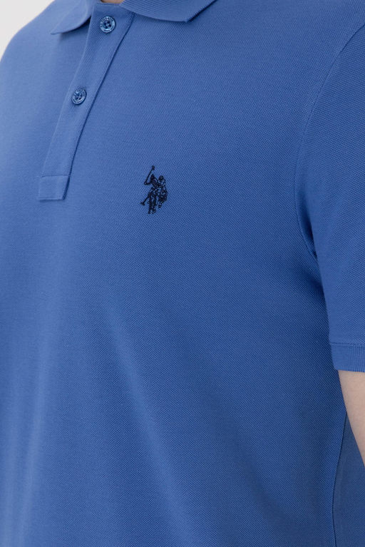 Erkek Slim Fit Polo Yaka _ndigo Basic Ti__rt - U.s. polo assn фото 7