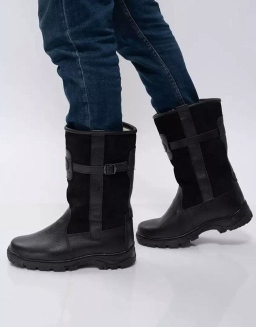 Монголки черные с замком, литая подошва,