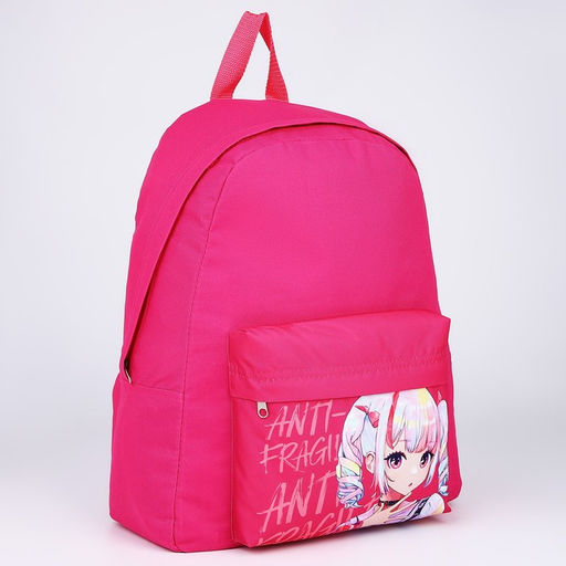Рюкзак текстильный Аниме, с карманом, цвет розовый - Nazamok фото 3