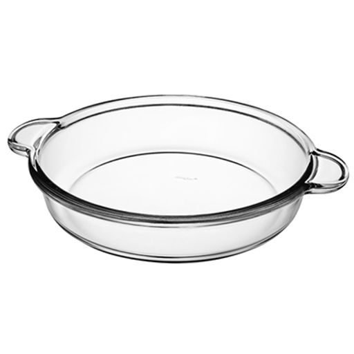 "Боркам (Borcam)" Форма стеклянная жаропрочная 2,7л, д37,7см, h5см, с ручками, цветной картон, Pasabahce (Турция)