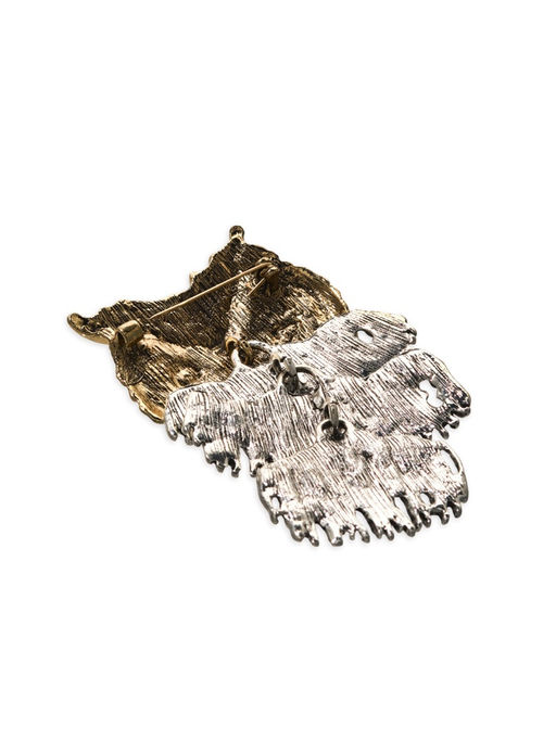 Брошь "Сова" крупная, подвижная, цветная