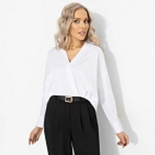 Рубашка хлопковая, На моих условиях (белая) - Charutti фото 10