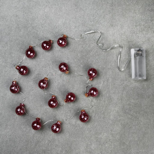 Гирлянда Нить 1.6 м с насадками Шарики с розовым конфетти, IP20, серебристая нить, 15 LED, от батареек АА?2, свечение тёплое белое - Luazon lighting фото 3