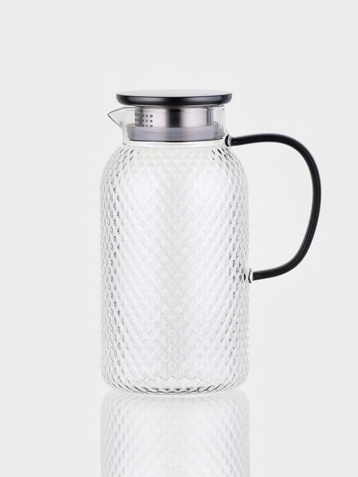 Кувшин "Богема.Соты", черная ручка/крышка-сито, 16х11х23 см