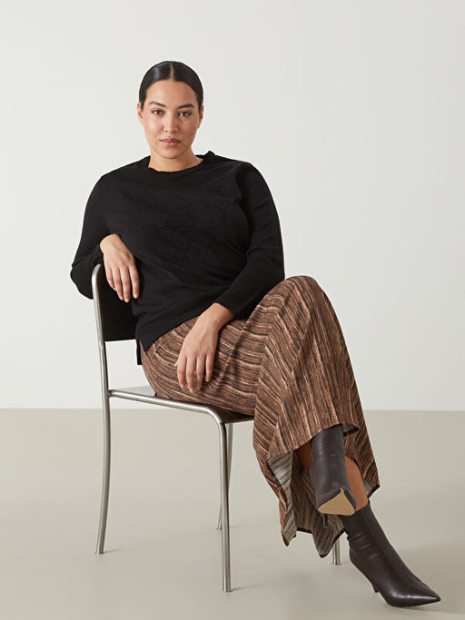 Beli Lastikli Desenli Kad?n Etek