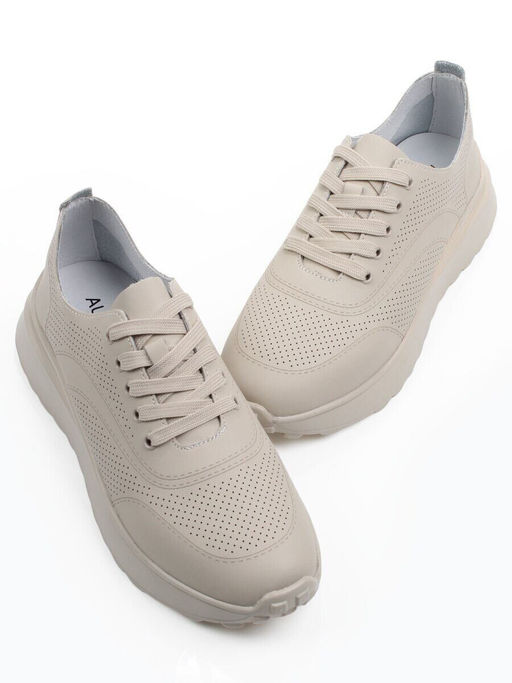 03-YH595-3 DK. BEIGE Кроссовки летние женские (натуральная кожа)